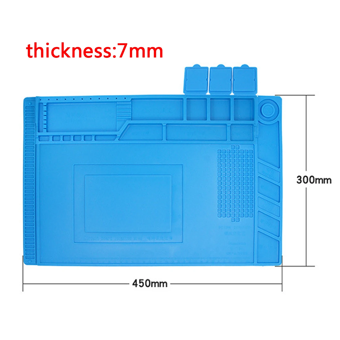 

Heat Insulation Silicone Pad 45x30cm Desk Mat Maintenance Platform for BGA Soldering Repair Station with Magnetic Section