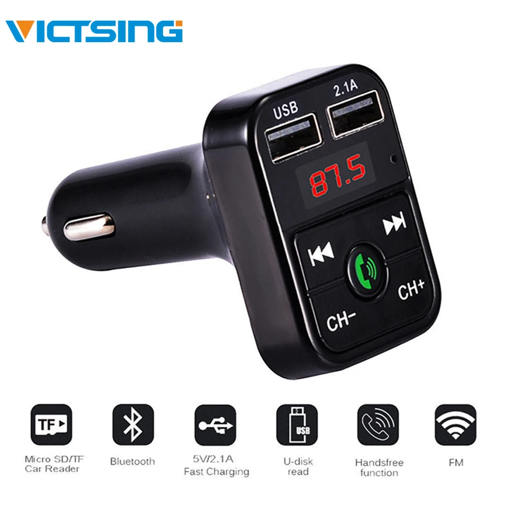 VicTsing Bluetooth MP3-плеер fm-передатчик беспроводной радио адаптер USB2.0 автомобильное зарядное устройство MP3-плеер громкой связи высокое качество 12-24 В