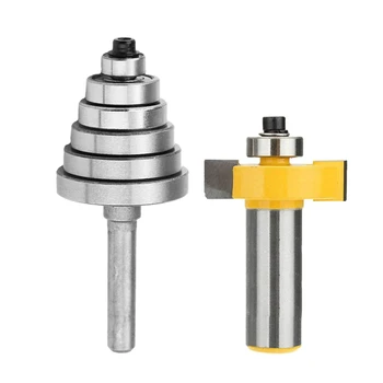 

1/2 Inch Shank Rabbeting Router Bit With 6 Bearings Set For Multiple Depths 1/8 inch, 1/4 inch, 5/16 inch, 3/8 inch, 7/16 inch