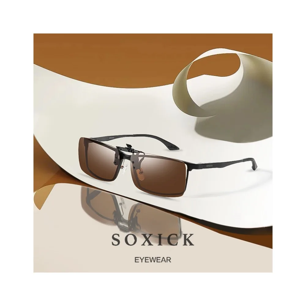 Soxick унисекс поляризованные солнцезащитные очки без оправы С Откидывающейся