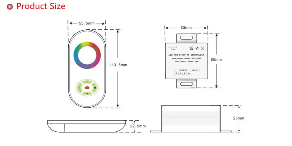 OSIDEN DC 12 V-24 V Беспроводной RF сенсорный Панель диммер RGB пульт дистанционного управления 18A RGB пульт дистанционного управления для 3528 5050 RGB Светодиодные ленты светильник