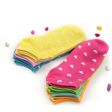 10 пар милых носков для женщин с милым узором в виде сердца, повседневные носки с низким вырезом, носки-башмачки с низким вырезом для женщин, носки Chaussettes Femme