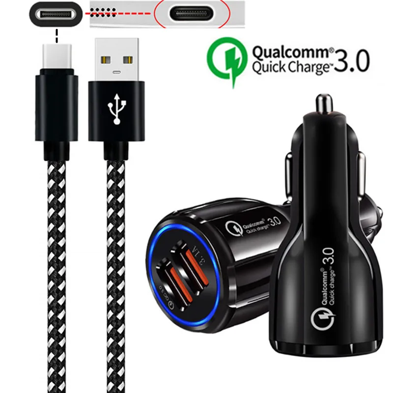 

For LG G5 G6 G7 Fit V40 Q Stylo 4 5V 3.1A QC 3.0 Adapter Quick Charge EU Charger USB Type C Cable For Samsung A50 HTC 10 EVO U11