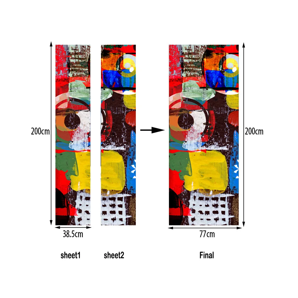 77*200 см персональные граффити наклейки на дверь домашний декор креативный виниловый домашний Декор Наклейка 3D DIY водонепроницаемые самоклеющиеся обои