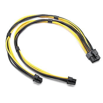 

1pcs 37 cm Power Cable Graphics Video Card Power Cable Adapter 18AWG Dual Mini 6 Pin To 8 Pin High quality