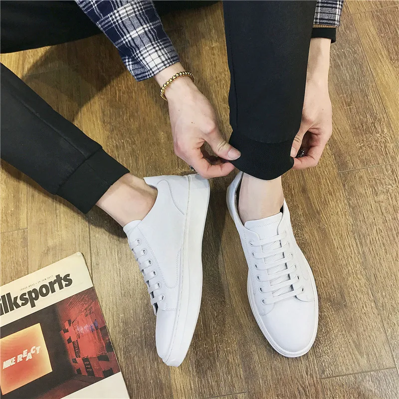 Masculinos Sneaker Leve De Plana Lace Calçado Fundo Up Vulcanizados Esporte Macio Aa51684 Casual Homens Sapatos Preto Masculino Verão branco 1HPnqvI0w