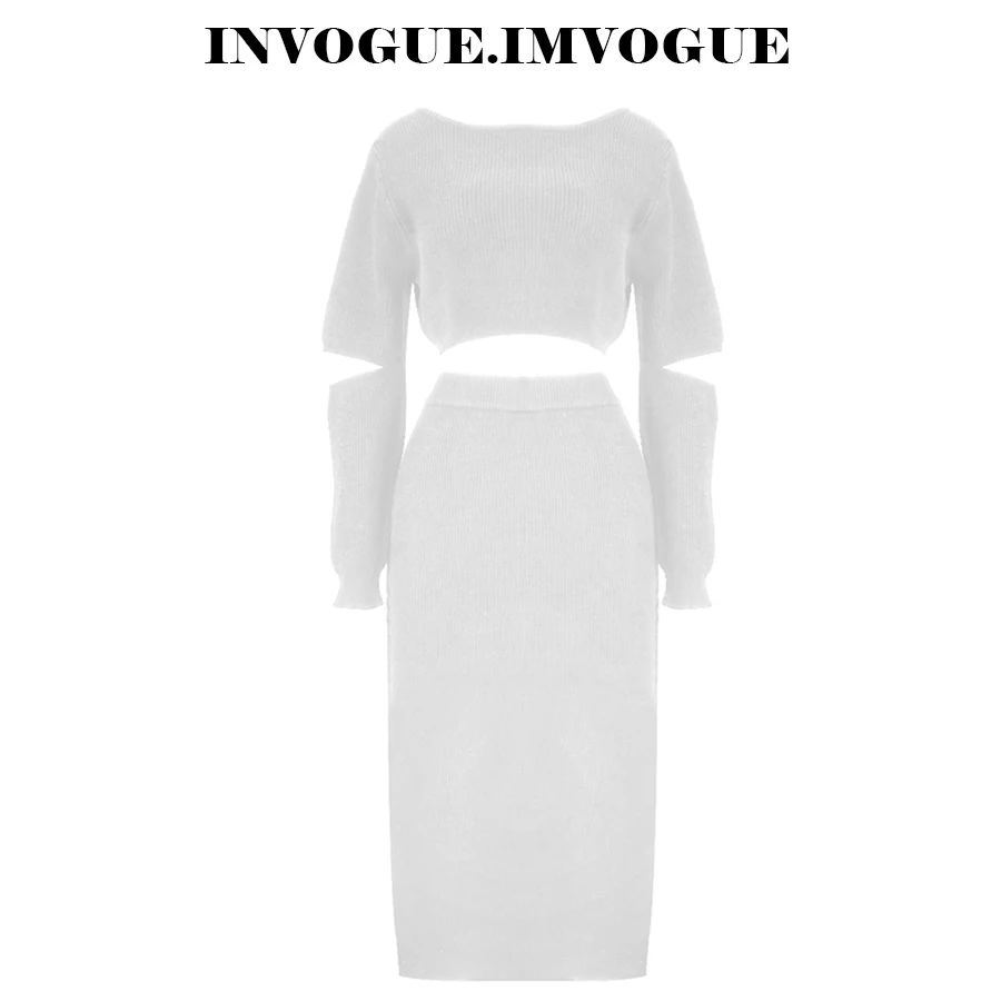 INVOGUE. Женское облегающее платье ivogue однотонное с длинным рукавом и круглым