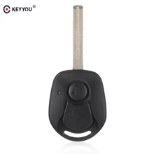 KEYYOU-Funda de llave remota 10X para SSANGYONG Rexton RX7 hoja sin cortar, 2 botones, cubierta de control remoto de coche, reemplazo de carcasa