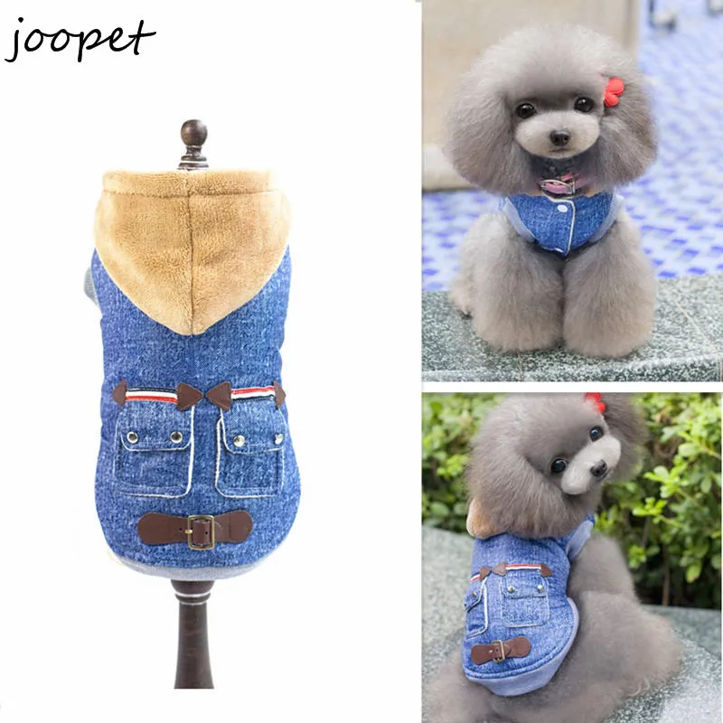 Free Shipping Super warm dog winter apparel jeans clothes for puppy dog