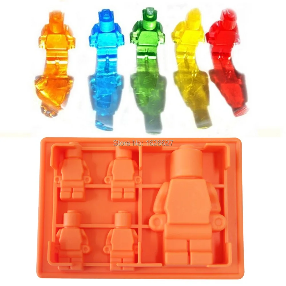 Silicona Lego molde 5x silicona robot molde del hielo del silicón construcción Blocs forma moldes de silicona cocina moldes de chocolate Silicona Lego molde 5x silicona robot molde del hielo del silicón construcción Blocs forma moldes de silicona cocina moldes de chocolate