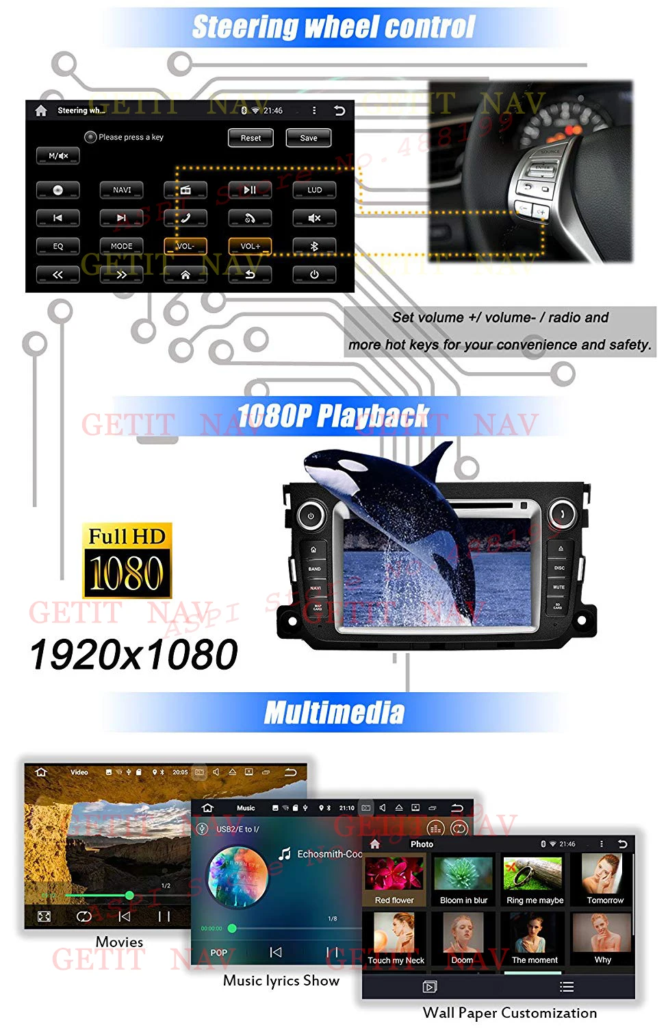 Cheap Android 9.0 Car DVD Player For Mercedes Benz Smart 2012 2013 2014 2015 2 Din Car Radio Multimedia GPS Navi Stereo WIFI 4