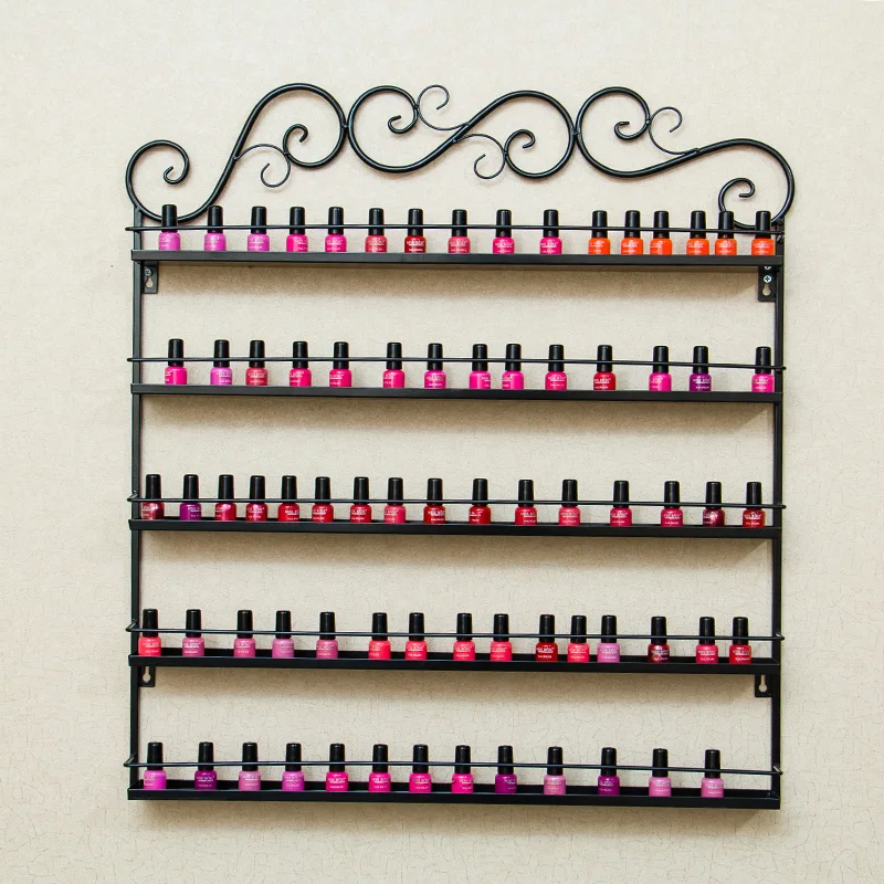 

Nail Polish Desktop Rack 5 Layers Display Stand Storage Holds Iron Art Shelf Holdr Case Shelf Nail Salon Black/White/Coffee