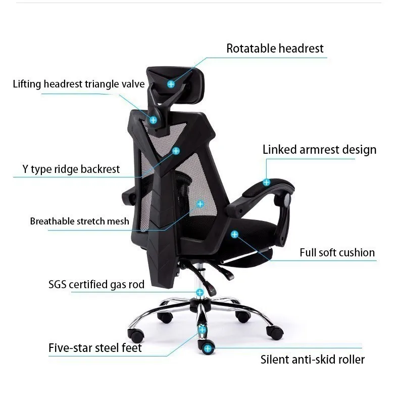Высокое качество Rc220 Gaming Silla Gamer Live дышащая подушка ажурный стул с подставкой для ног Эргономика колеса бытовой