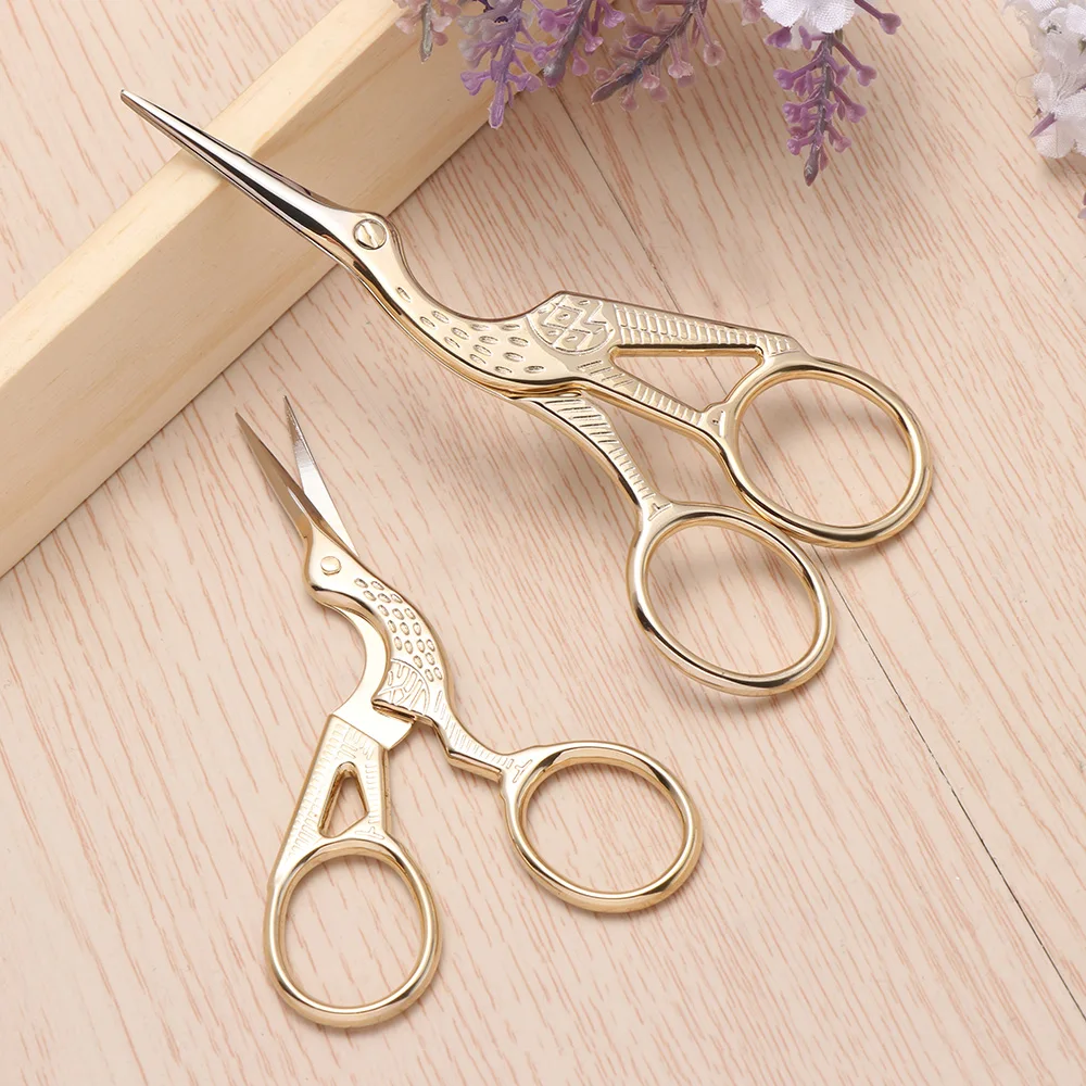 

1 Pc Practical Shears Cross Stitch Scissors Stainless Steel Scissors Retro Crane Shape Stork Embroidery Sewing Tools