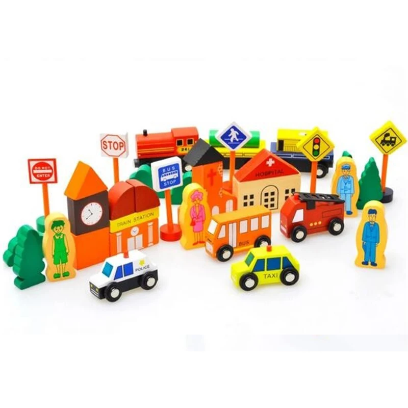 Genuine magnetic urban traffic scenarios traffic signs train car building blocks wooden baby children 's educational toys baby-building-blocks-wooden : image Genuine magnetic urban traffic scenarios traffic signs train car building blocks wooden baby children 's educational toys baby-building-blocks-wooden