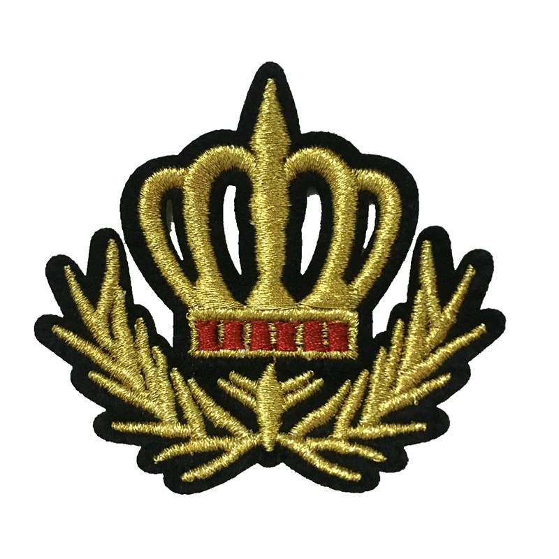 10 Pieces/lot Gold Crown Embroidered Iron on Patches for Clothes Backpack Embroidery Appliques Badge Sewing DIY | Дом и сад