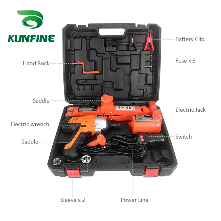 KUNFINE DC12V 2T Electric Impact Wrench & Electric Jack 004-1 (5)