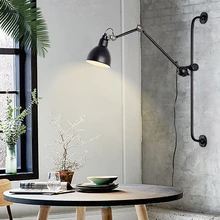 Nordic Adjustable Wall light Modern Industrial Long Swing Arm Black Wall Lamp Sconce Retro E27 Lights For Bathroom Bedroom Foyer bedroom light study wall lamp iron long arm rocker wall lamp bedside light industrial style adjustable wall light bathroom
