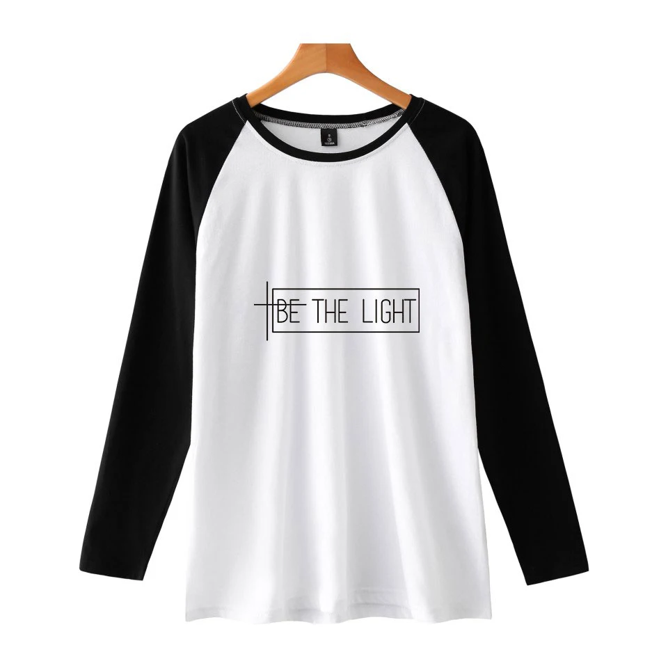 2019 Ralgan Повседневная Harajuku Be The Light print Женская и мужская Поп-одежда 2019 горячая Распродажа футболка с длинным рукавом принт K-pops