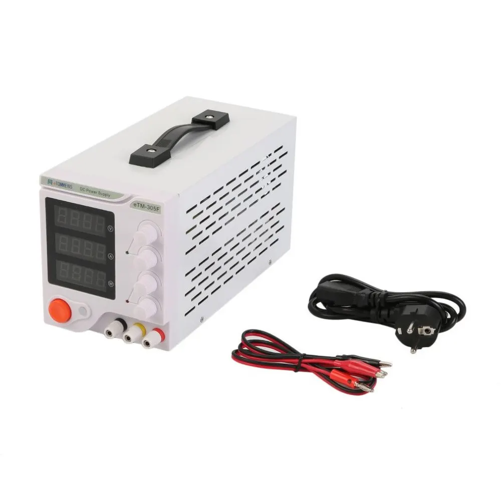 

Four Digit Display Professional 0-30V 0-5A DC Power Supply Device For Workshops Laboratory eTM-305F EU Plug