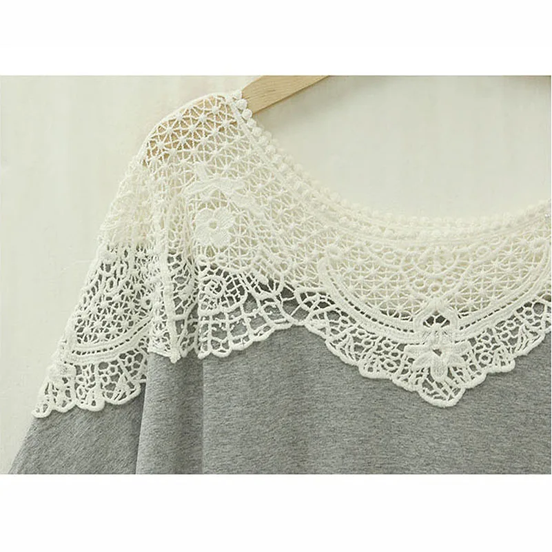 Женская хлопковая футболка большие размеры 5xl camisas femininas лето 2018 кружевная