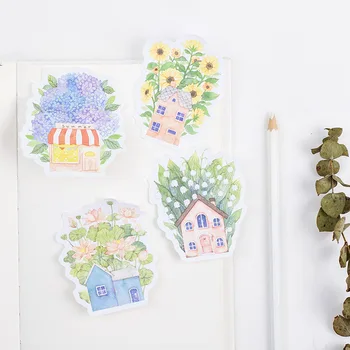 

30 Sheets/PC Flower House Sticky Notes Cartoon Bookmark Sticker Label Cute Memo Pads Kawaii Korean Stationery