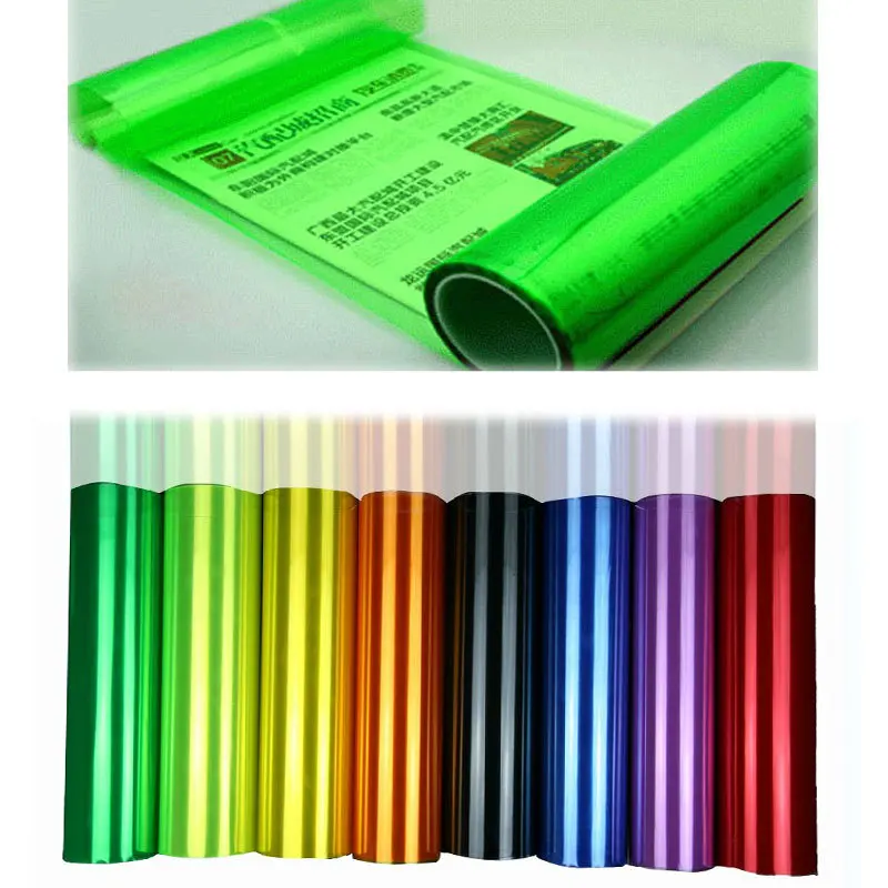 

30cm*9 m Popular Shiny Auto Car Styling headlights Taillights Translucent film lights 12 Color Glossy Matte Car Stickers