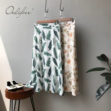 Ordifree Летняя женская длинная шифоновая юбка винтажная Свободная юбка макси с цветочным принтом