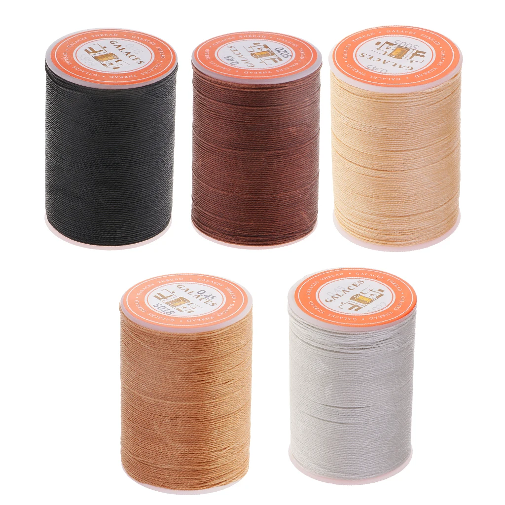 5 Spools 0.45mm Thread Sewing Stitching Waxed Cord Multicolor Polyester Crafts Leather Sewing  for general Household Saddles 