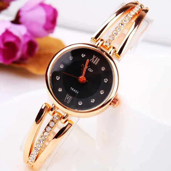10Pcs/Lot Very Nice Elegant Women's Bracelet Watches Free Shipping Rose Gold Quartz Ladies Dress