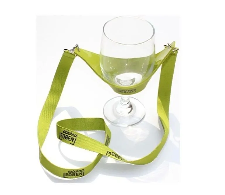 2015 high quality Free shipping Wine Lanyard Glass Holder Black Neck