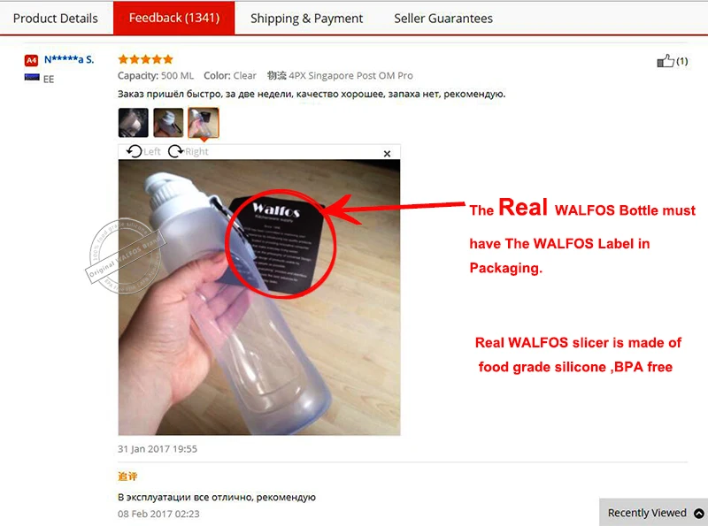 WALFOS пищевая 500 мл креативная Складная Силиконовая Спортивная бутылка для воды, для отдыха на природе, путешествий, пластиковая велосипедная бутылка