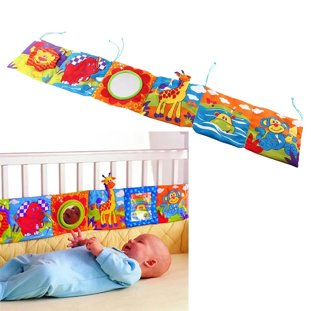 Baby Toys Baby Cloth Book Baby Crib Bumper Baby Rattles Educational Montessori Toys For Infant Kids Bed Cartoon Animal Fun Story