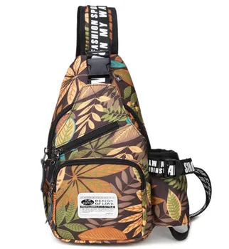 

men maple leaf print Messenger bags male Oxford crossbody chest bag men's shoulder Messenger bag man small back pack chest bags