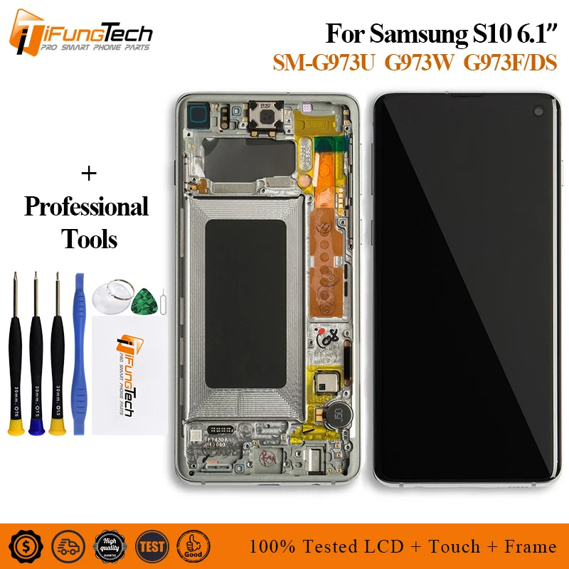

For Samsung Galaxy S10 lcd SM-G973F/DSSM G973U LCD Display Touch Screen Digitizer For SAMSUNG S10 SM-G973W Screen Replace