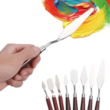 3/5 шт./компл. Нержавеющая сталь скребок для палитры набор с деревянной ручкой ножи-шпатели лезвие для художника масляная Акриловая картина инструменты