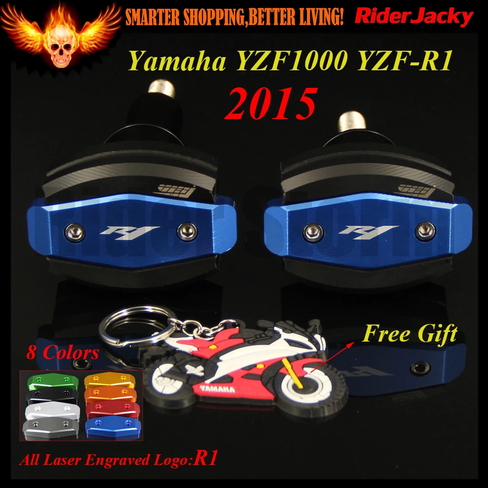 

CNC Blue Motorcycle Frame Slider Anti Crash Protector For Yamaha YZF R1 YZF1000 YZF-R1 2015