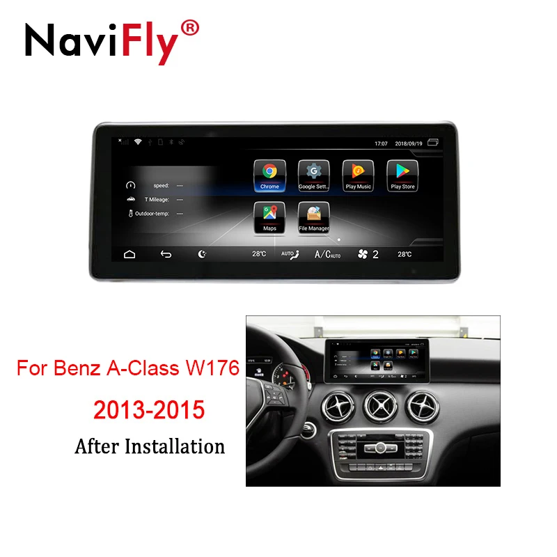 

NaviFly 3G RAM 32G ROM 4G LTE Car Multimedia player gps navigator for Benz A Calss W176 2013-2015 with 10.25''big screen