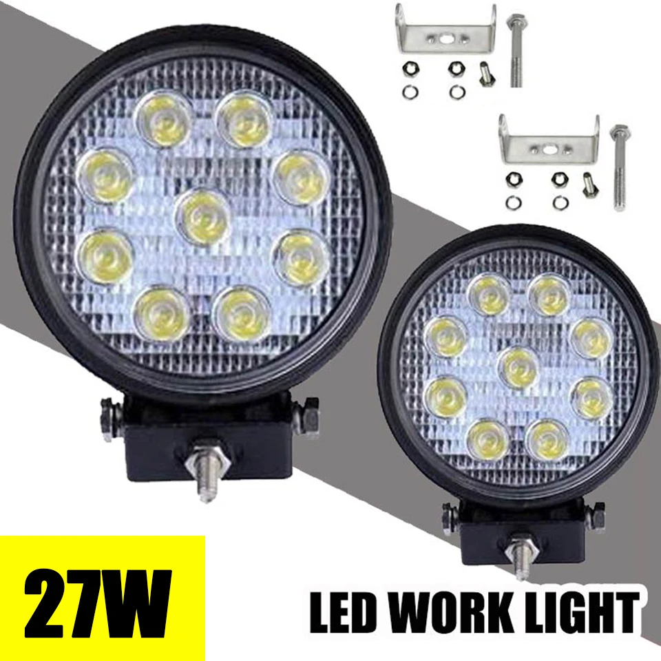 

Led Work Light Bar 27W 6000K Offroad 4x4 Fog Light Spotlight Driving Light Lamp SUV ATV Motorcycle Truck 12V Headlight for Boat