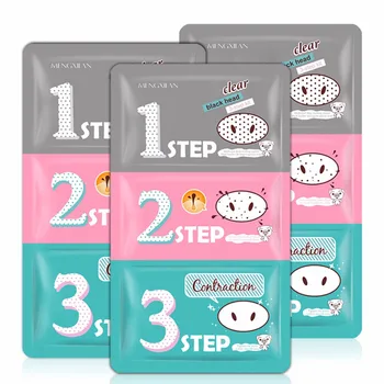 

7Pcs/Lot 3 Steps Remove Blackheads Pig Nose Mask Clean Pores Blackheads Acne Remover Cleaning Patch Nose Cleaners Beauty Mask