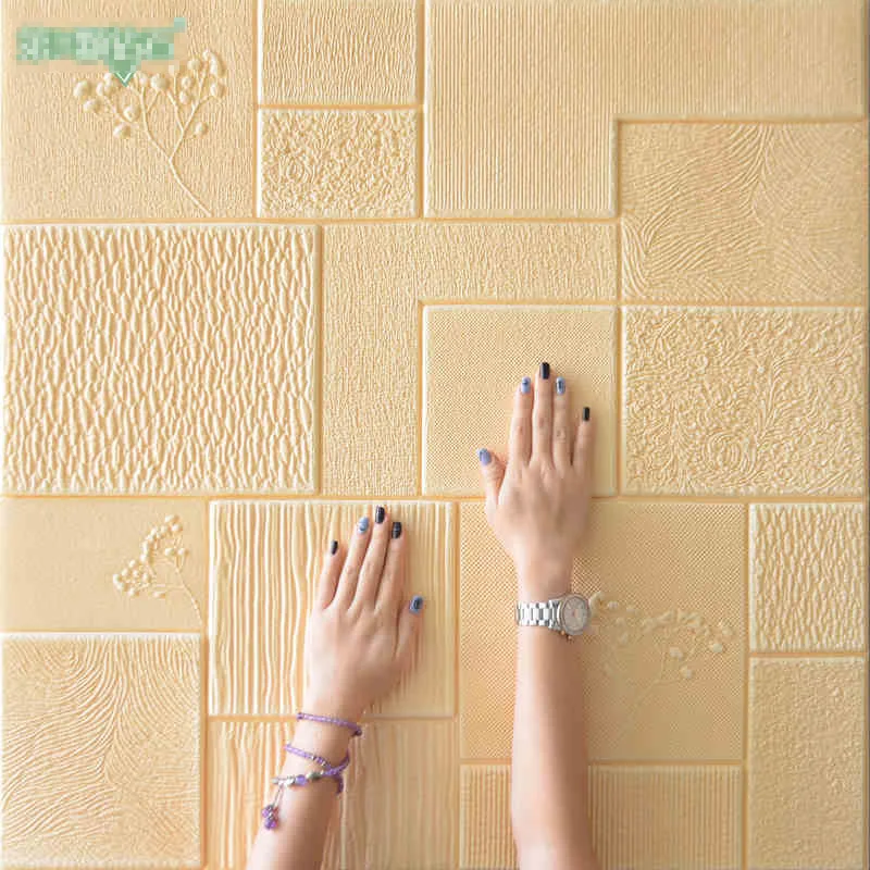 

New 3d wall stickers self-adhesive thickening living room wall bedroom decoration room brick pattern creative waterproof