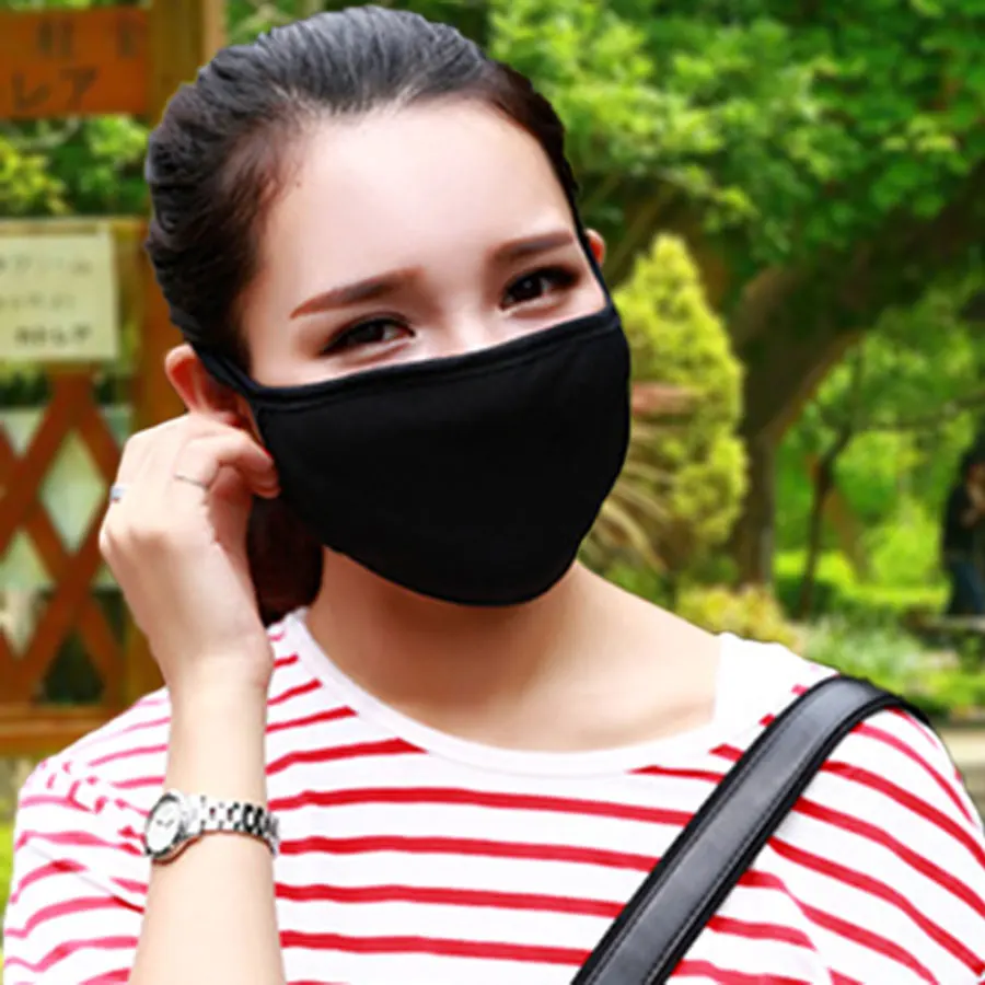 

1pcs Unisex Black Cotton Blend Half Face Mouth Mask Anti-bacterial Fashion Dust Masks Reusable