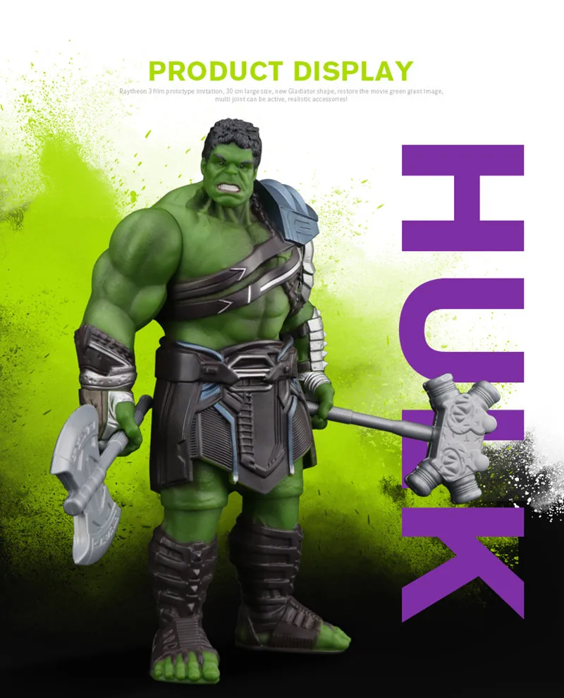 Avengers Incredible Hulk PVC Action Figure Toys Iron Man Hulk Buster Thor Ragnarok Hulkbuster 30CM Joint Movable Hulk Smash