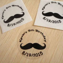 90 шт. большие водонепроницаемые детские именные этикетки на заказ, украшения для дня рождения, усы, конверты, уплотнения, наклейки