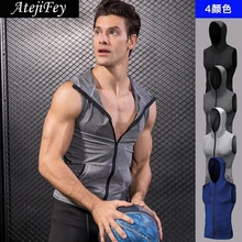 AtejiFey Сексуальная майка без рукавов с капюшоном для йоги майка для тренажерного зала бегущая Спортивная одежда для бега