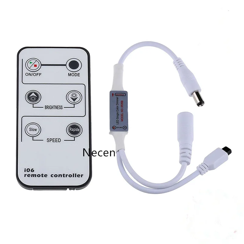 

Mini Remote Controller for Single Color LED Strip lights Wireless IR Dimmer for 12-24V DC LED Strips
