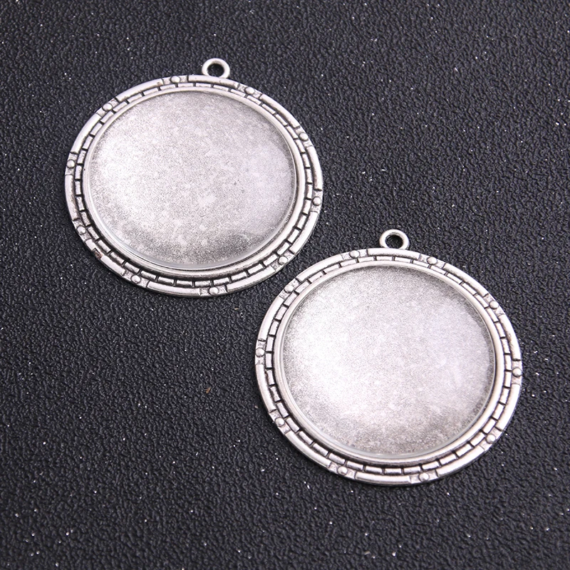 

1pcs 40mm Inner Size Antique Silver Big Cabochon Base Setting Charms Pendant