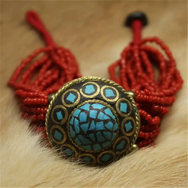 

BB-165 Tibetan Bracelets Nepal Brass Charms Vintage jewelry