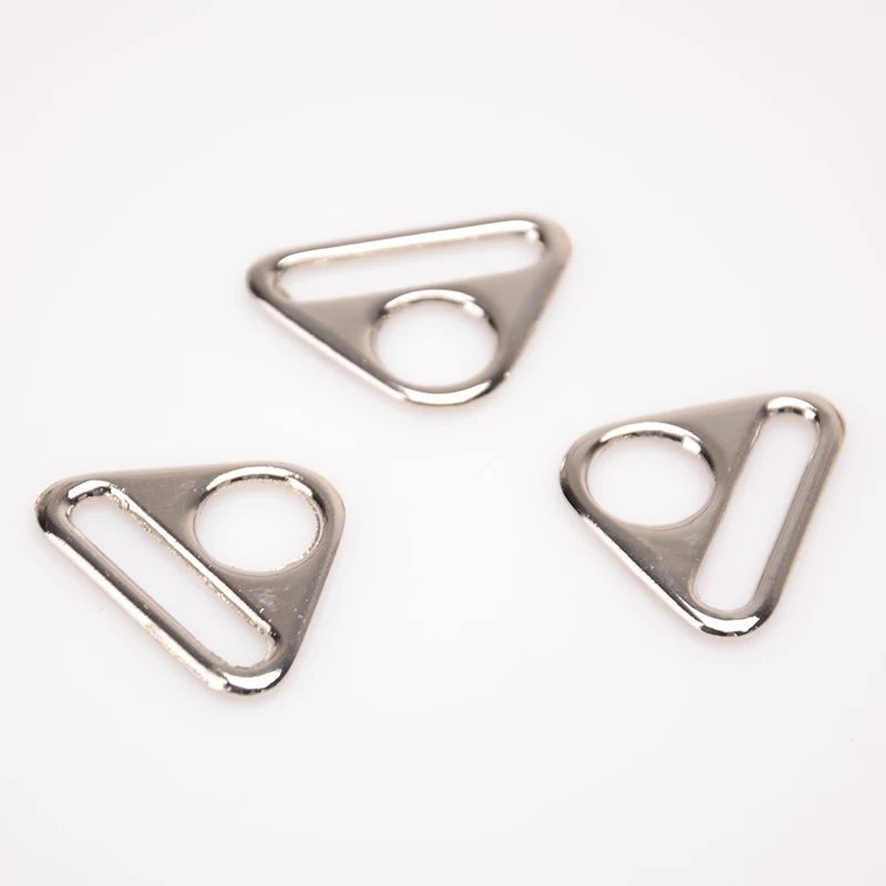 1 Inch Silver D Ring Buckles Snap Hook Adjusters Triangle With Bar
