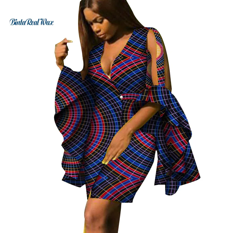 Женская одежда, африканские платья для женщин, платья с принтом, драпированные платья Vestidos Bazin Riche, африканская Анкара, Платья для вечеринок WY4281
